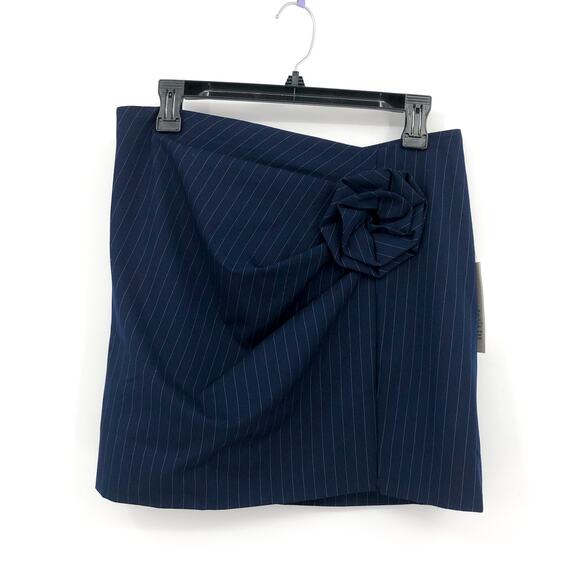 BARDOT Women's Layton Pin Stripe Mini Skirt Large US 8 Navy Blue NWT - Picture 5 of 13